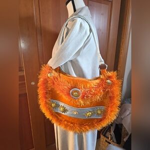 Handmade Wool Embelished Velvet Lined Whimsicle Purse